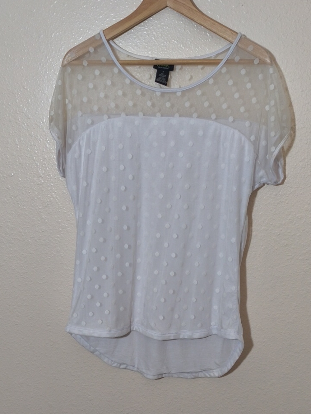 Shannon Ford New York White Polka Tok Layered Short Sleeve Blouse